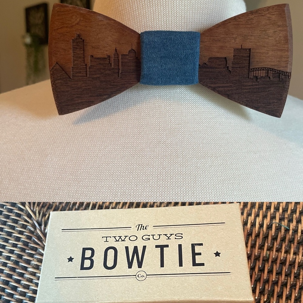 Two Guys Bow Ties Made From Exotic Pieces Of Hardwood